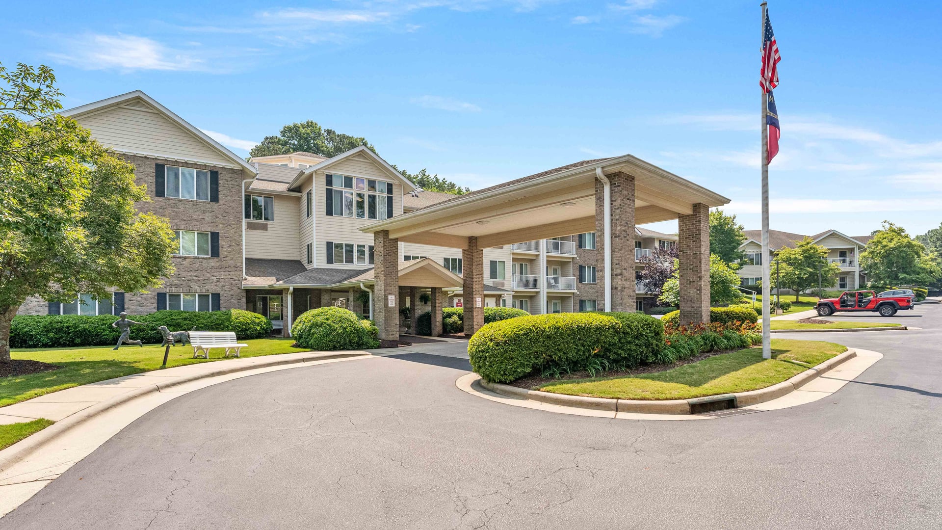 Exterior view of Jordan Oaks Gracious Retirement Living