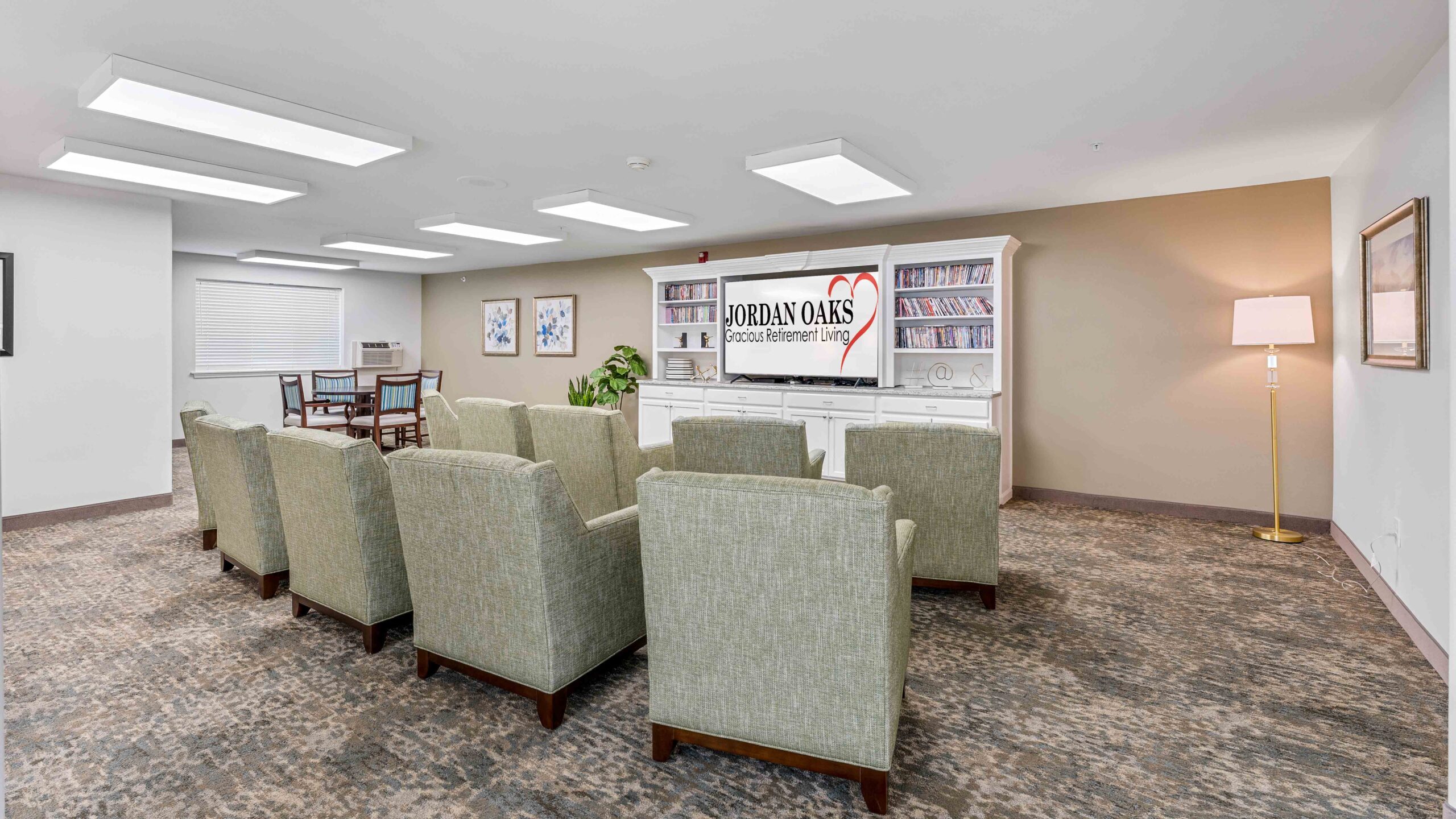 The TV lounge at Jordan Oaks